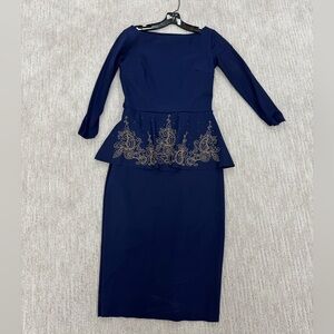Chairs Boni Blue dress with gold detailing
